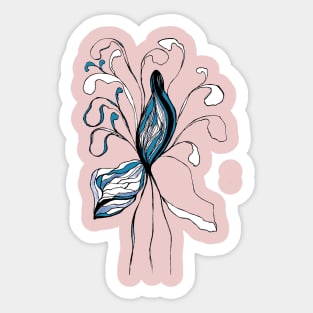 Abstract flower in blue colors Sticker